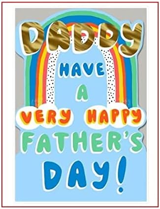 Hallmark Rainbow Daddy Father’s Day greeting card with colorful rainbow design and heartfelt message inside.