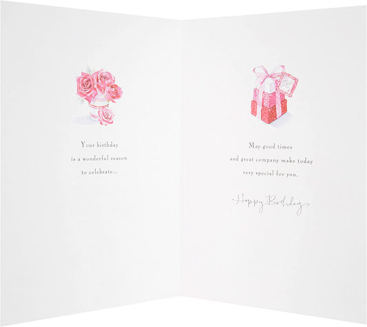 Hallmark Sister-in-Law birthday greeting card with colorful floral design and heartfelt message inside.