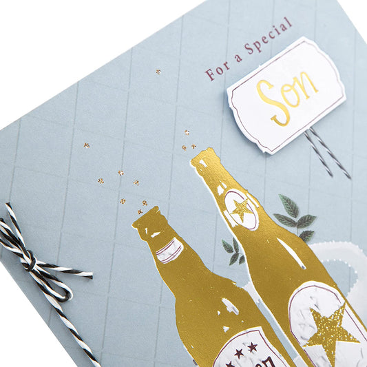 Hallmark Son birthday greeting card featuring traditional verse and colorful design for celebrating special occasions.