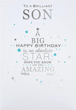 Silver foil birthday greeting card featuring star designs from Hallmark, perfect for celebrating special occasions.
