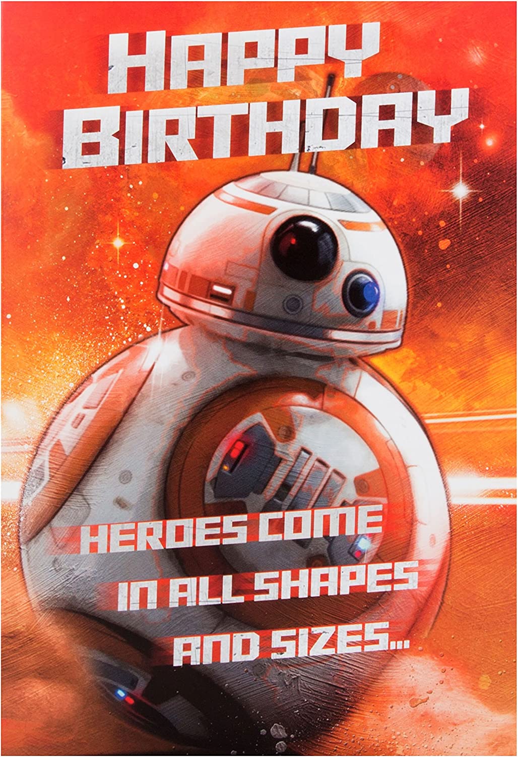 Star Wars Galaxy Adventure birthday greeting card by Hallmark featuring space-themed galaxy design and character illustrations.