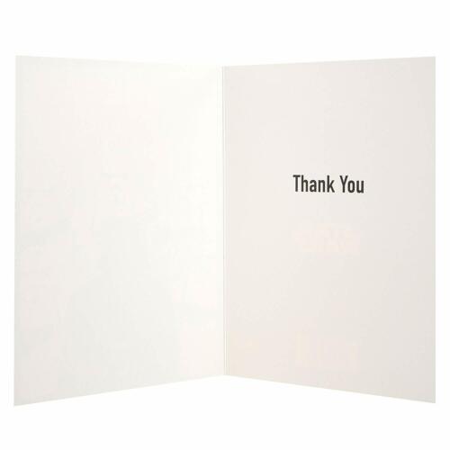 Hallmark Star Wars greeting card featuring the phrase "Does He Ever Say Thank You?" with Star Wars characters on the front.