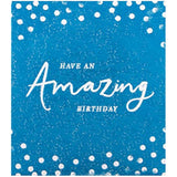 Blue textured foil birthday greeting card with bold impact design by Hallmark, featuring vibrant colors and elegant detailing.