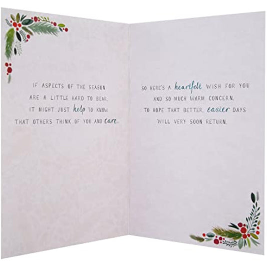 Hallmark traditional illustrated Thinking of You Christmas greeting card with festive holiday design and heartfelt message.