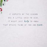 Hallmark traditional illustrated thinking of you Christmas card with festive holiday design and heartfelt message inside.