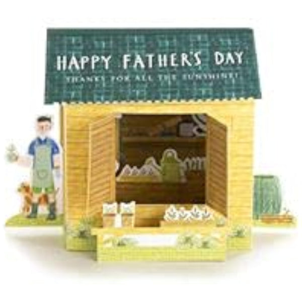Hallmark 3D pop-up Father’s Day greeting card with heart-shaped design and stylish, heartfelt message inside.