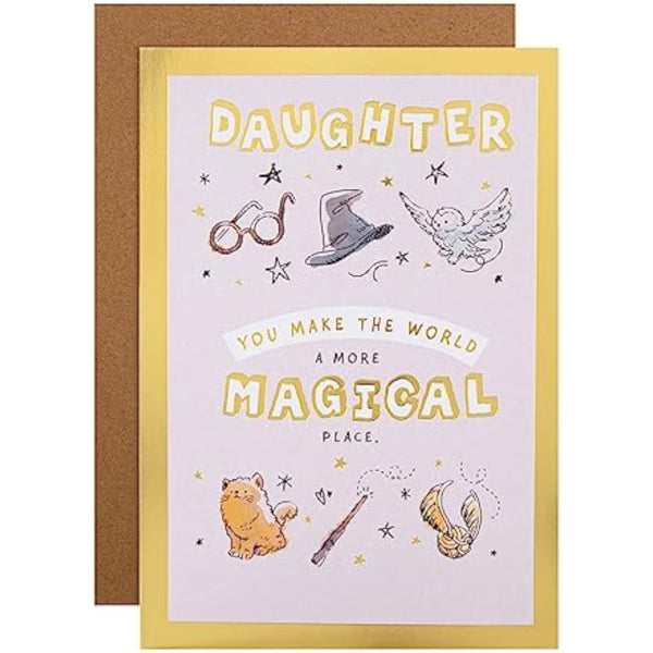 Hallmark Harry Potter magical daughter birthday greeting card with wizarding design and Harry Potter-themed illustrations.