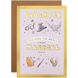 Hallmark Harry Potter magical daughter birthday greeting card with wizarding design and Harry Potter-themed illustrations.