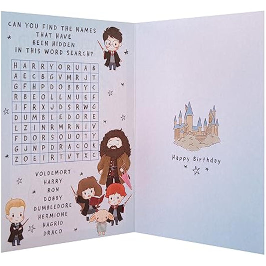 Hallmark Harry Potter magical daughter birthday greeting card featuring wizarding design and whimsical Harry Potter-themed artwork.