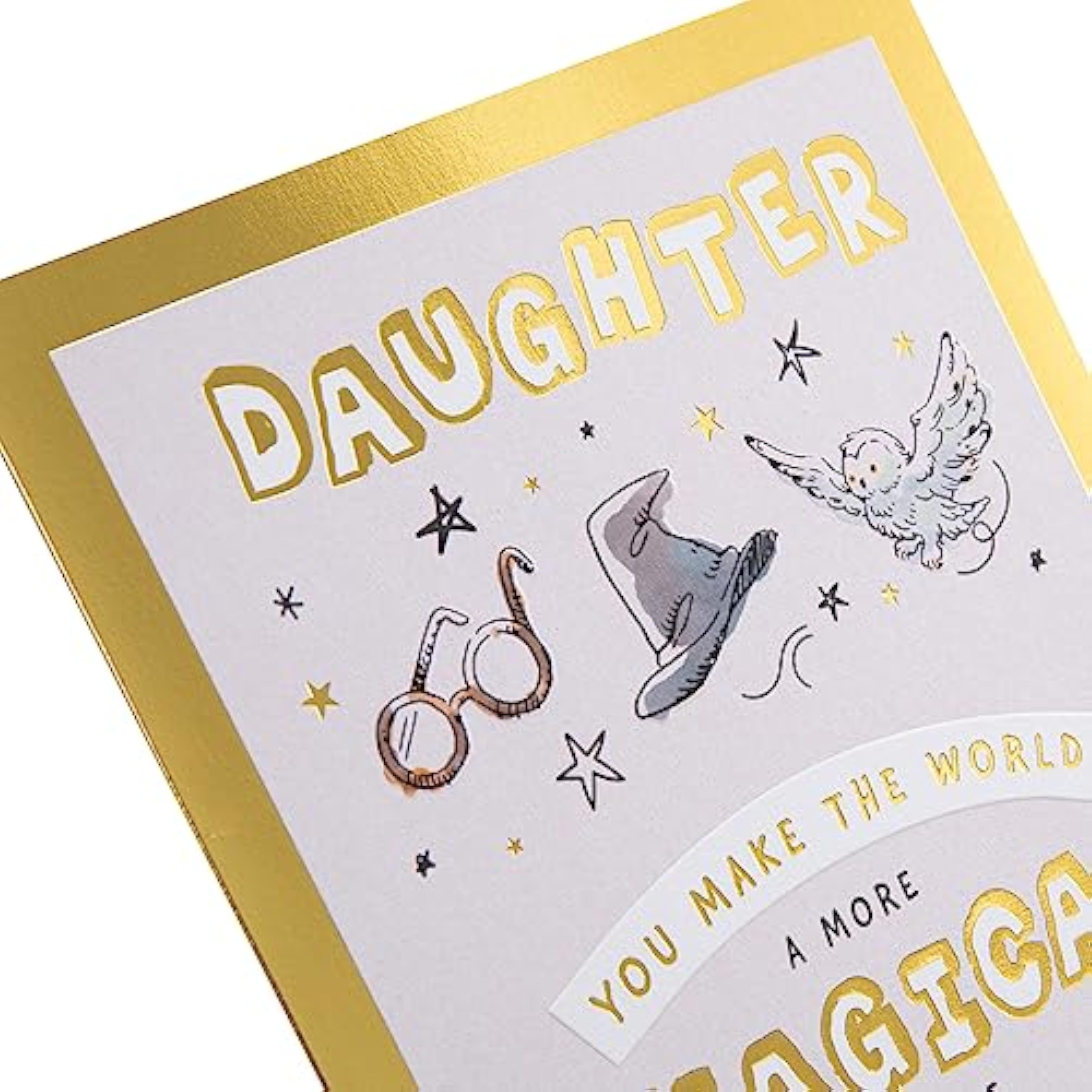 Hallmark Harry Potter magical daughter birthday greeting card featuring wizard-themed design and enchanting illustrations.