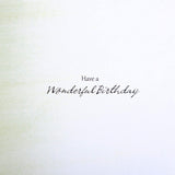 Watercolor silver foil birthday greeting card with serene design from Hallmark featuring elegant floral artwork.