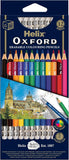 Helix erasable coloring pencils pack of 12 in bright colors, featuring vibrant wood-cased design for creative drawing and coloring.