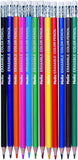 Set of 12 Helix Erasable Colouring Pencils with vibrant bright colors, ideal for creative drawing and coloring projects.