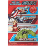 Marvel The Avengers Birthday Card for Son - Red & Split Design