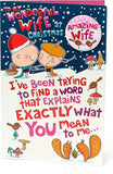 Wife Christmas Card with Badge - Christmas Card Wife Cute