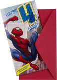 Marvel Spiderman Age 4 Birthday Card With Badge