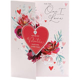 One I Love Valentines Day Card For Him/Her With Envelope - Stunning Heart Design