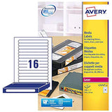 Avery Self-Adhesive Video Spine/Data Storage Labels, 16 Labels Per A4 Sheet, White