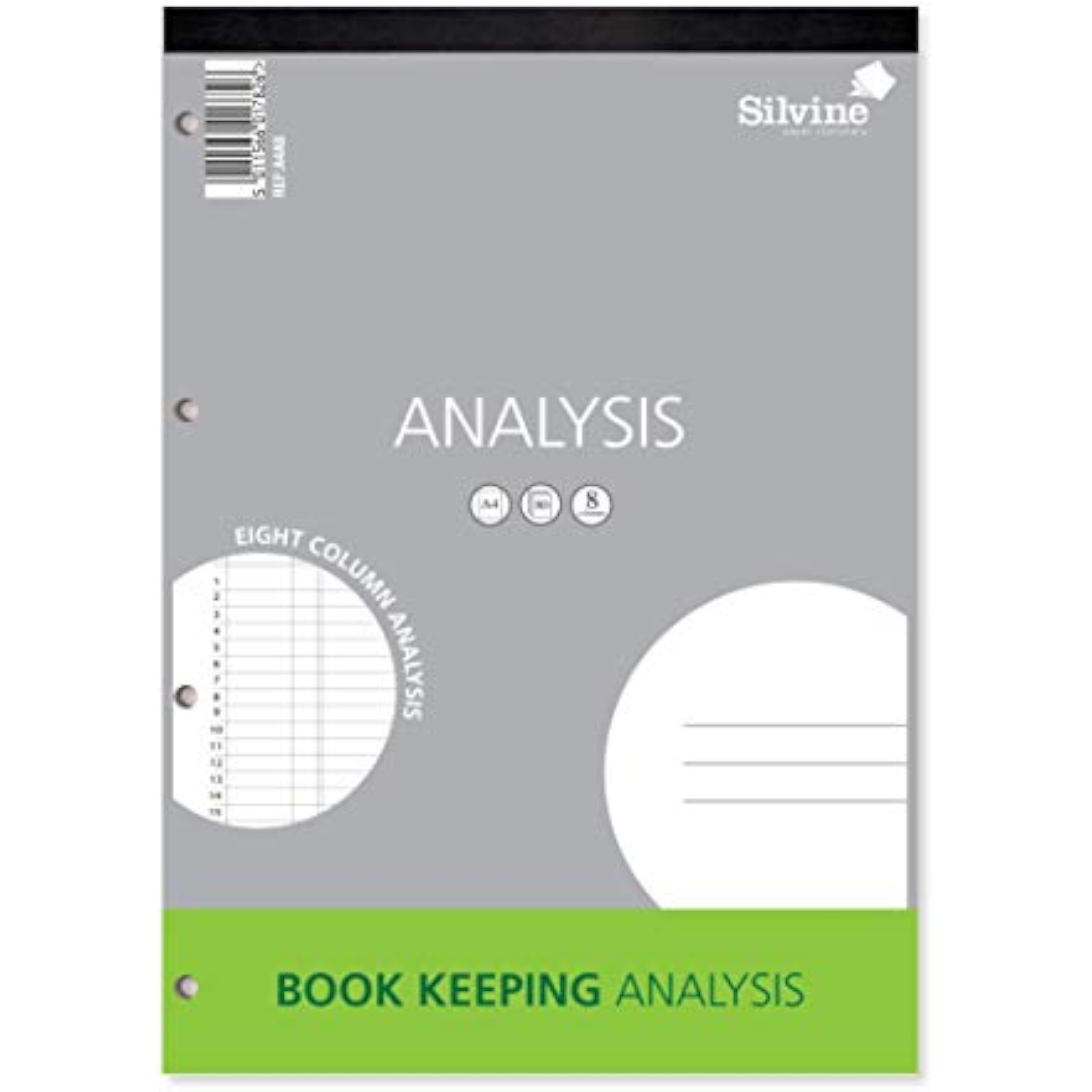 Silvine A4 Book Keeping Analysis Pad, 80 Pages Printed 'Analysis' 8 