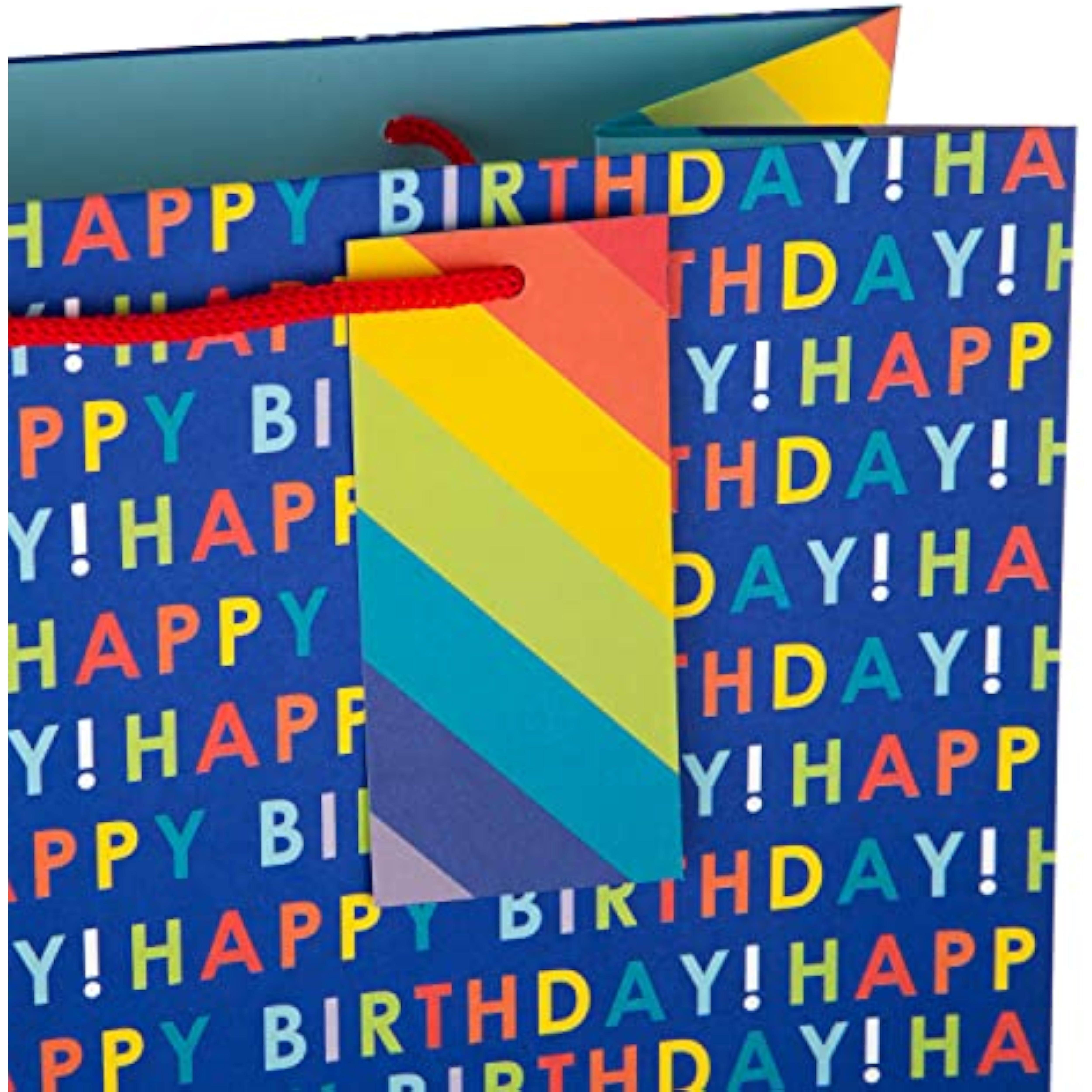 Hallmark Large Birthday Gift Bag - Rainbow Text Design