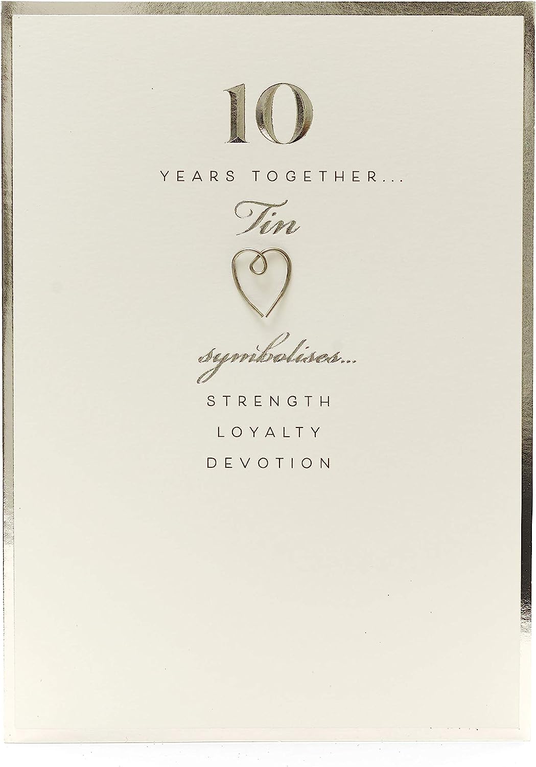 10th Tin Wedding Anniversary Card