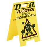 3D Brother Warning Sign Design Birthday Card