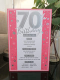 Age 70 Female Birthday Card