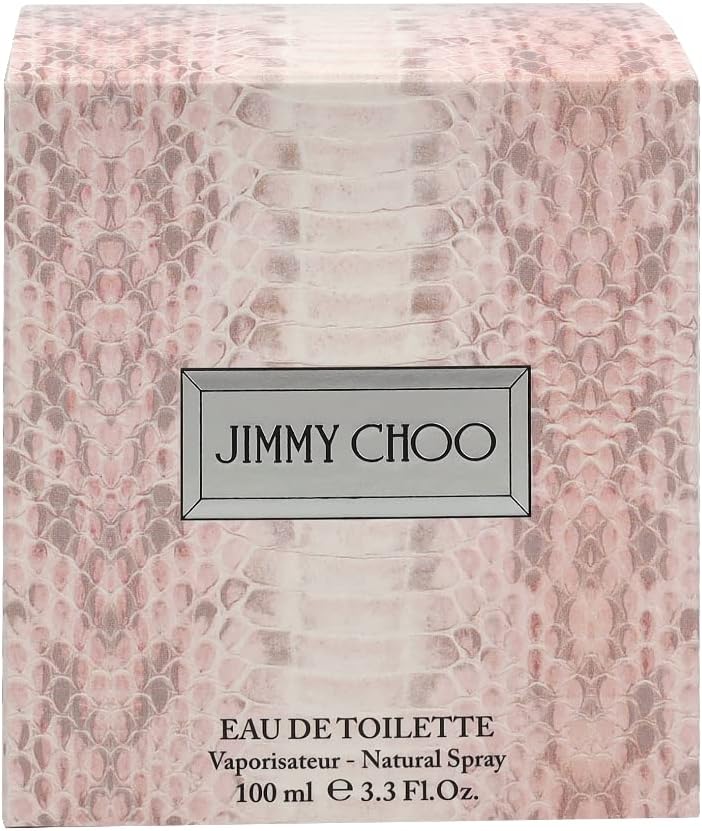 Jimmy Choo women's Eau de Toilette spray 100ml bottle, elegant perfume with a sleek design and floral fragrance for women.
