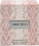 Jimmy Choo women's Eau de Toilette spray 100ml bottle, elegant perfume with a sleek design and floral fragrance for women.
