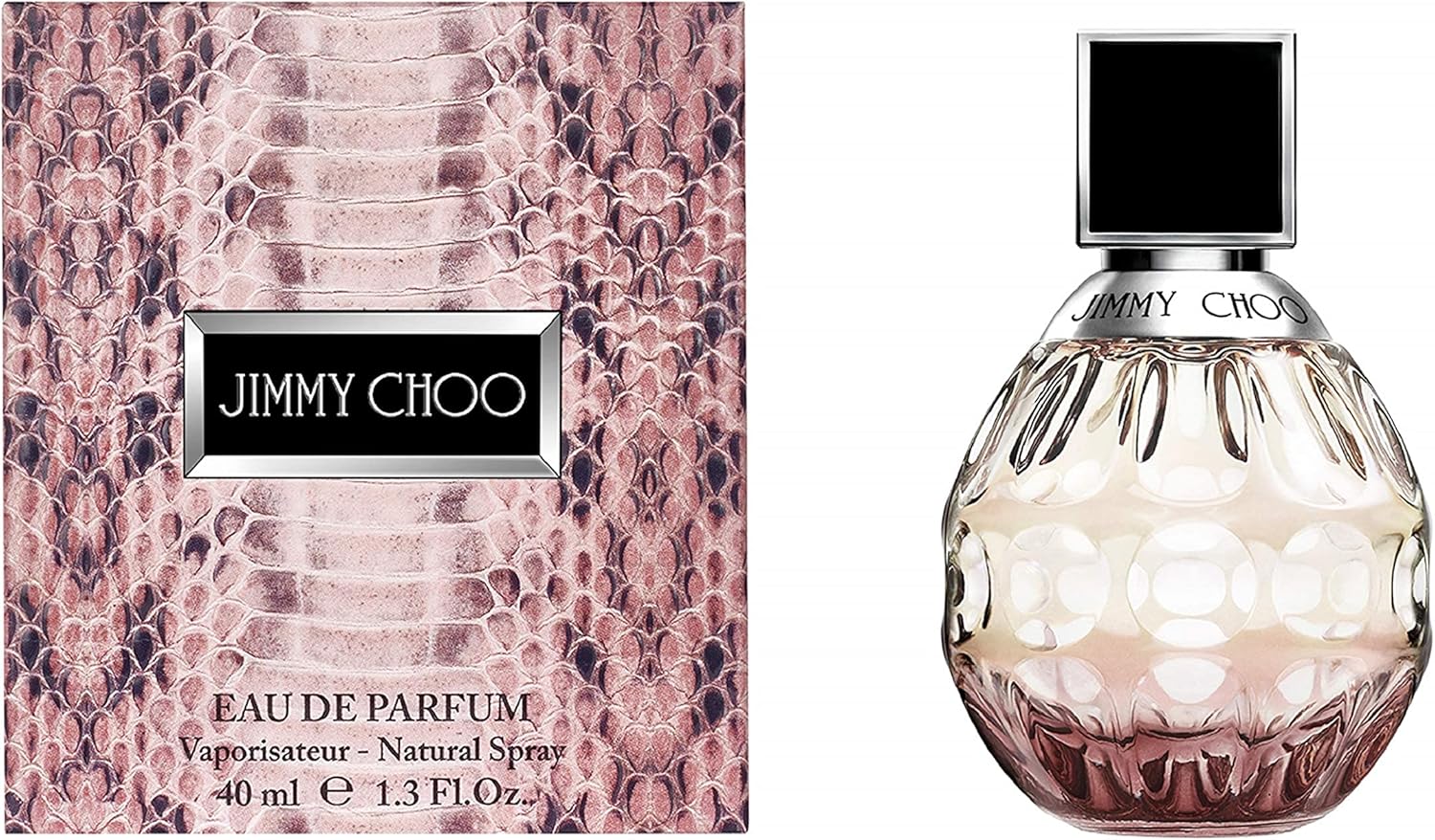 Jimmy Choo women's fragrance Eau de Toilette spray 40ml, with a sleek glass bottle and elegant design.