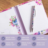 TGSC Stationery Set - Lilac Blush Sticky Notes & Lined Pad Folder - Various Sizes, Designs - Bullet Journal Notebook Ideal for Office, School, Lined Sticky Note Essential Notebook