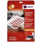 Avery L7418-25 Printable Double-Sided Name Badge Inserts, 8 Badges Per A4 Sheet, White, 90 x 60 mm