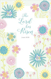 Easter Card The Lord Has Risen Cross And Flowers