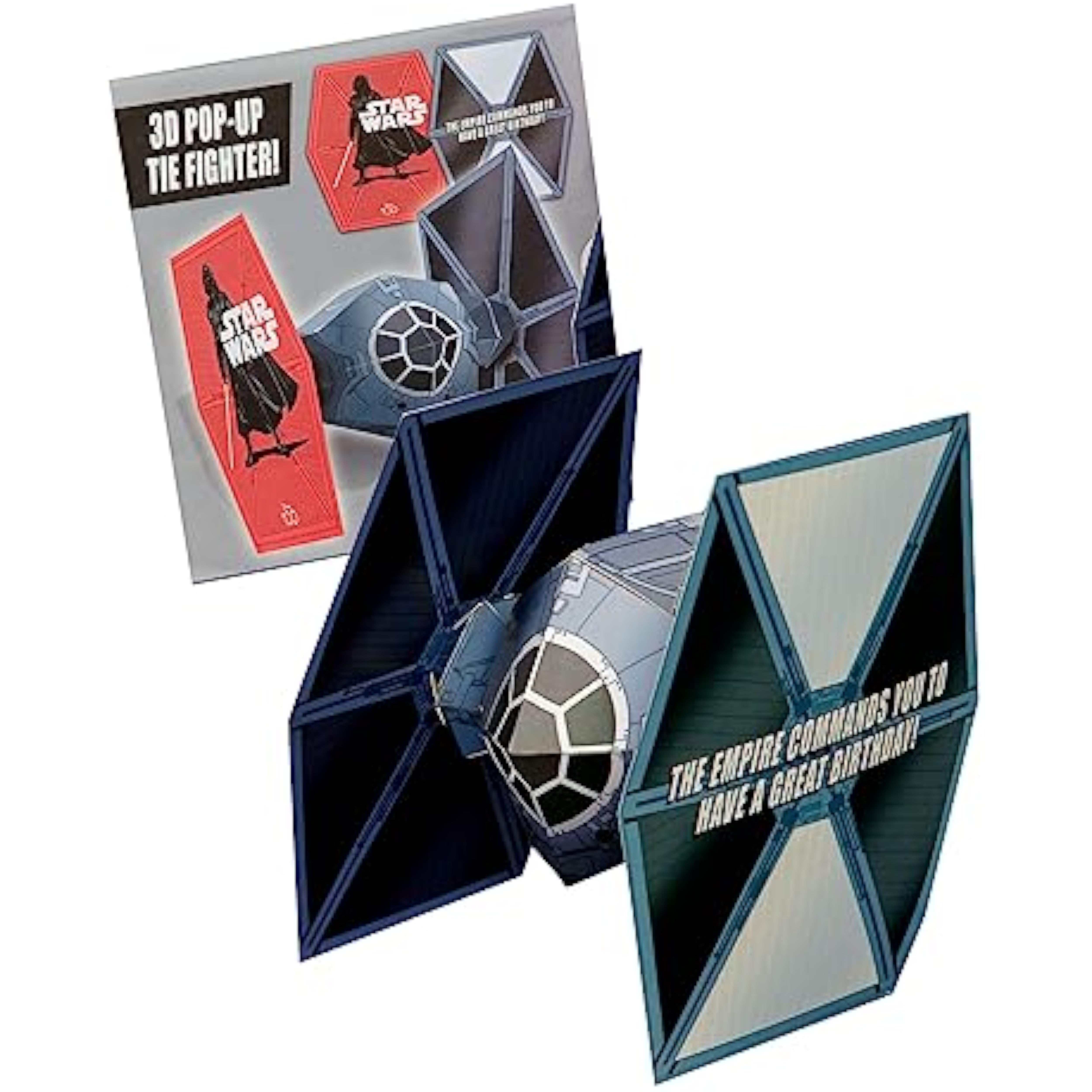 Star Wars Pop-Up Design, With Darth-Vader Birthday Card