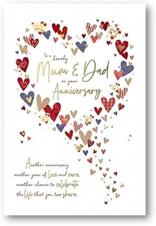 Anniversary Mum And Dad Hearts Anniversary Card