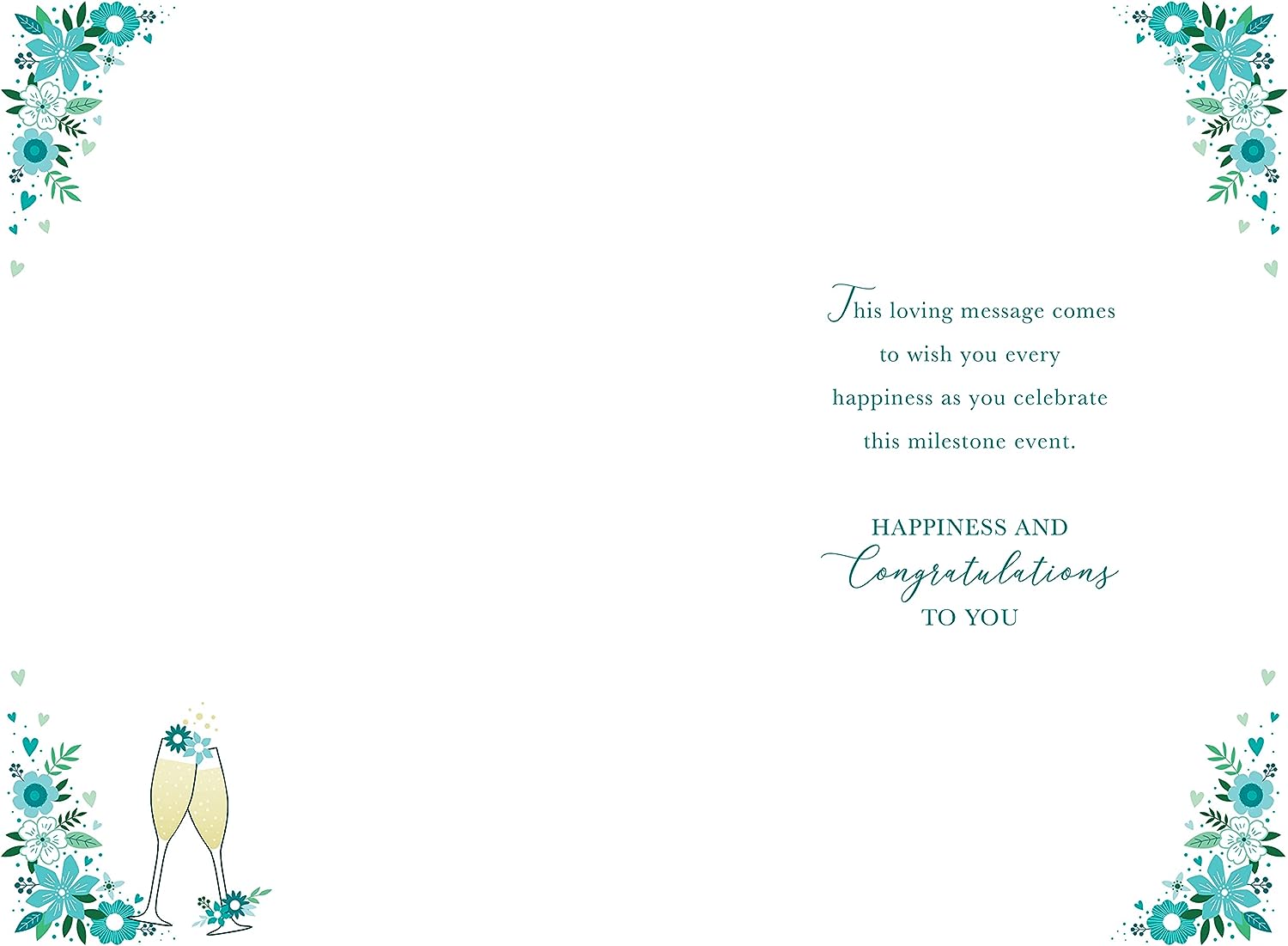 Kingfisher Champagne Emerald 55th Anniversary greeting card featuring elegant design and festive gold accents.