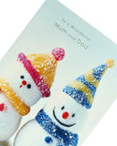 Cute Snowman To Mum and Dad Christmas Card
