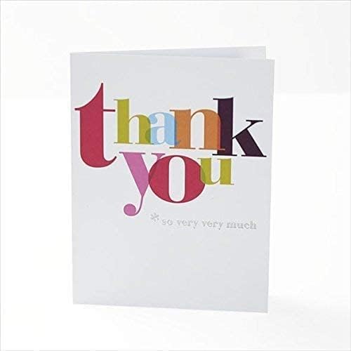 Multi colour Pack of 10 Thank You Cards By Carlton