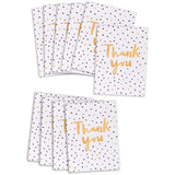 UK Greetings Multipack of 10 Thank You Cards for Him/Her/Friend - Black & Gold Spotty Design