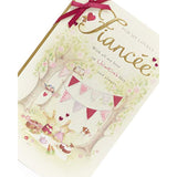 Fianc�e Valentines Day Card With Envelope - Cute Rabbit Picnic Design