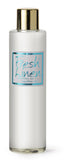 Lily-Flame Fresh Linen Reed Diffuser Refill bottle with floral and linen-themed design and a silver cap.