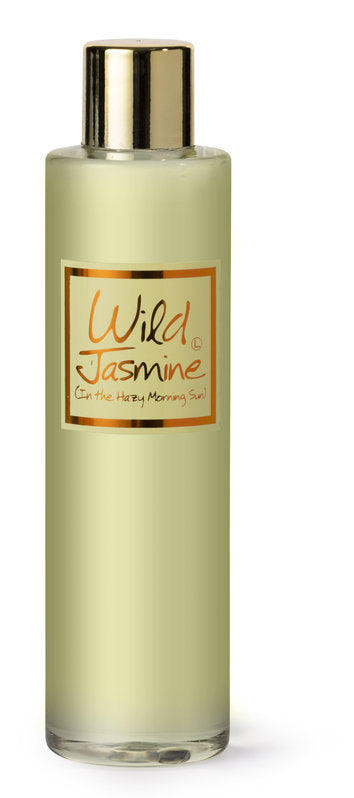 Lily-Flame Wild Jasmine Reed Diffuser Refill bottle with natural jasmine scent and reed sticks for home fragrance.