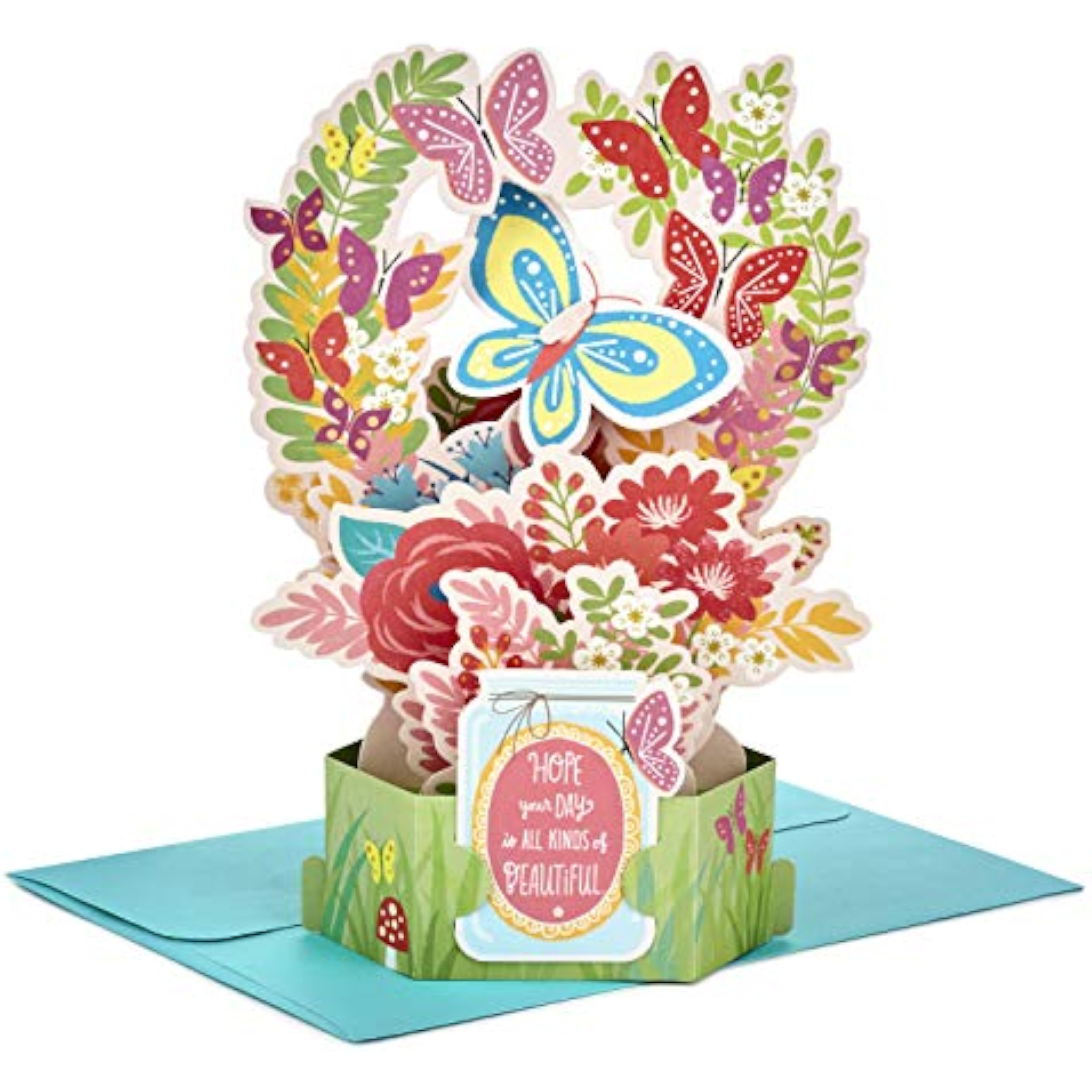 Hallmark Birthday Card - 3D Butterfly and Floral Design