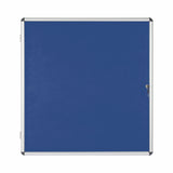 Bi-Office Enclore Blue Felt Lockable Noticeboard Display Case 12 x A4 940x981mm