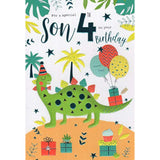 Son 4th Birthday Card Age Four 0003