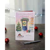 UK Greetings Christmas Card for Grandma & Grandad - Snowy Door Design