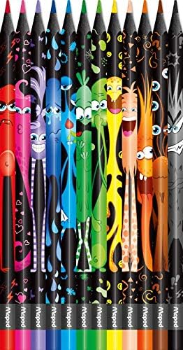 Set of 12 Color’PEPS Monsters coloring pencils by Maped, featuring vibrant colored pencils with fun monster designs