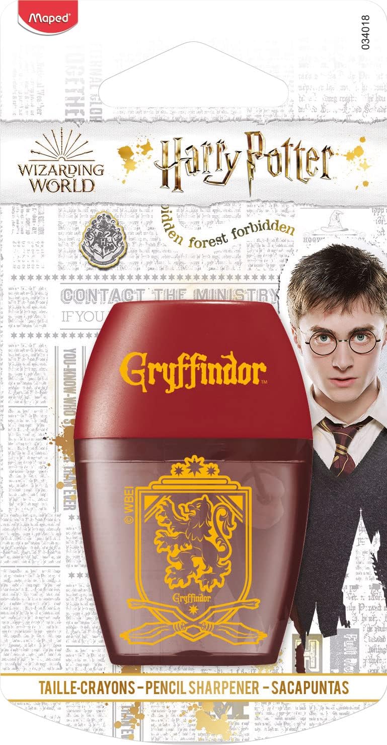 Maped Harry Potter pencil sharpener with Harry Potter-themed design and colorful detailing, perfect for students and fans.