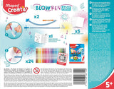 Maped Creativ Blow Art Kit with 24 felt tip pens and 2 airbrush tools for creative drawing and coloring projects.