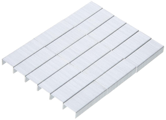 Maped Staples No.10 stacked in a box, showing shiny metal finish and size for use with standard staplers.